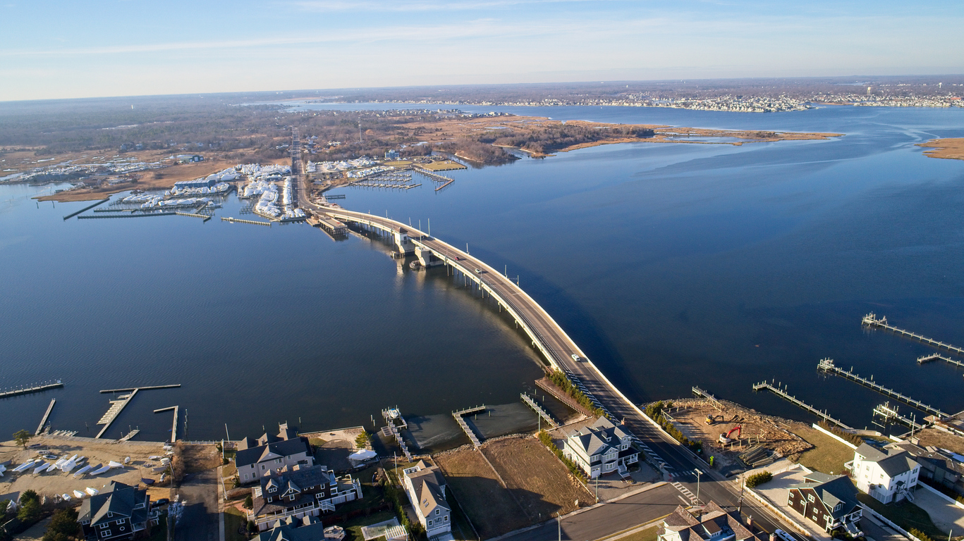 Mantoloking Bridge over Barnegat Bay near Brick, New Jersey