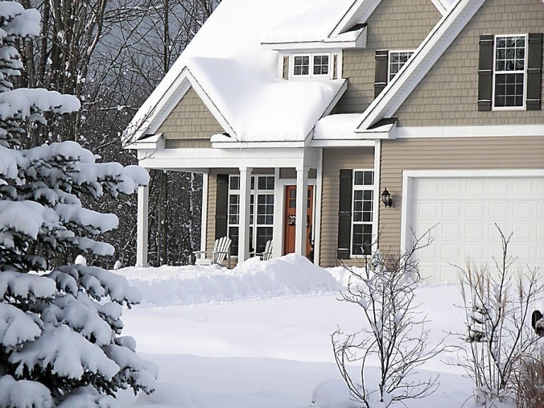 snowy house