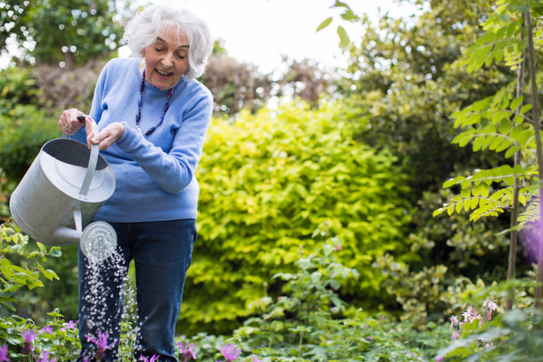 woman watering